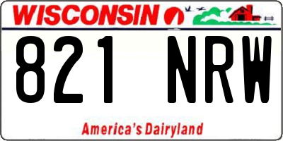 WI license plate 821NRW