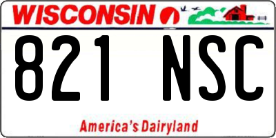 WI license plate 821NSC