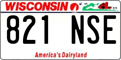 WI license plate 821NSE