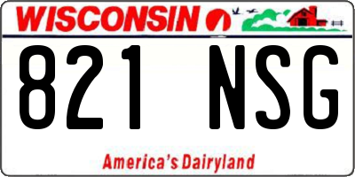 WI license plate 821NSG