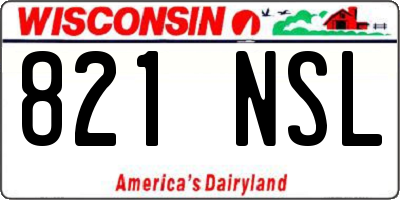 WI license plate 821NSL