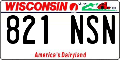 WI license plate 821NSN