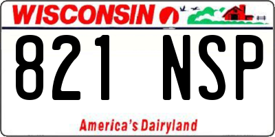 WI license plate 821NSP