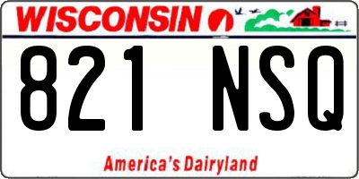 WI license plate 821NSQ