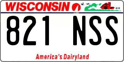 WI license plate 821NSS