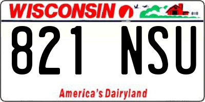 WI license plate 821NSU