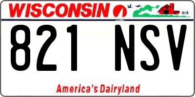 WI license plate 821NSV