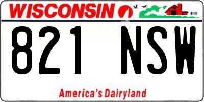 WI license plate 821NSW