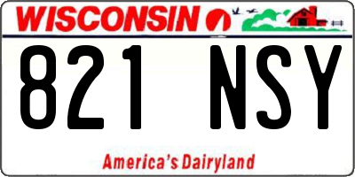 WI license plate 821NSY