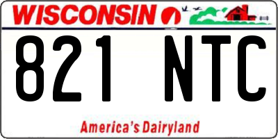WI license plate 821NTC