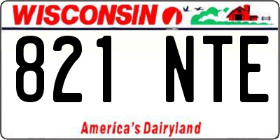 WI license plate 821NTE