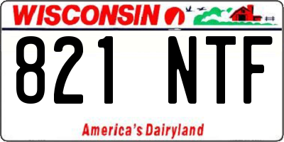 WI license plate 821NTF