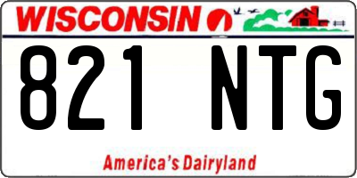 WI license plate 821NTG