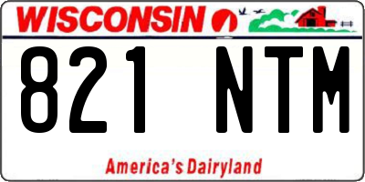 WI license plate 821NTM