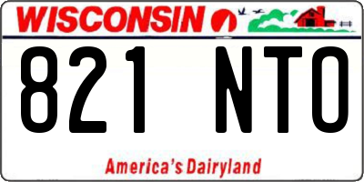 WI license plate 821NTO