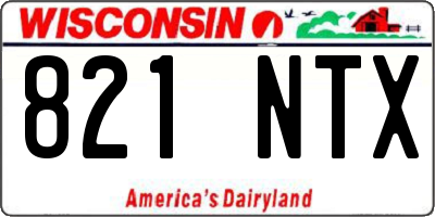 WI license plate 821NTX