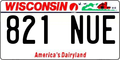 WI license plate 821NUE