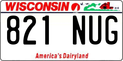 WI license plate 821NUG