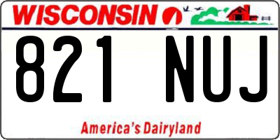 WI license plate 821NUJ