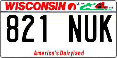 WI license plate 821NUK