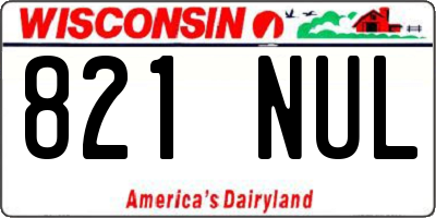 WI license plate 821NUL