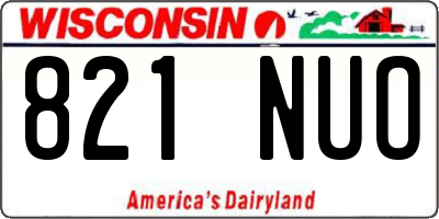 WI license plate 821NUO