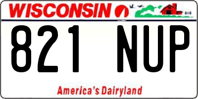 WI license plate 821NUP