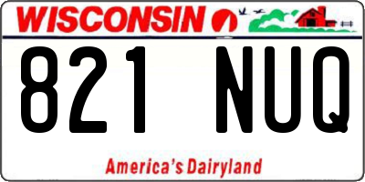 WI license plate 821NUQ