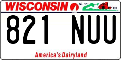 WI license plate 821NUU