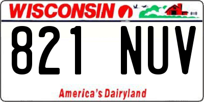 WI license plate 821NUV