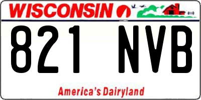 WI license plate 821NVB