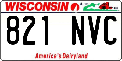 WI license plate 821NVC