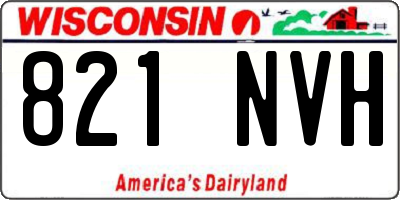 WI license plate 821NVH