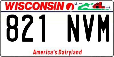 WI license plate 821NVM