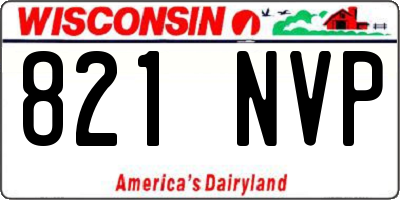 WI license plate 821NVP
