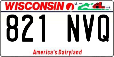 WI license plate 821NVQ