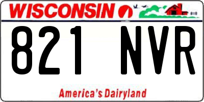 WI license plate 821NVR