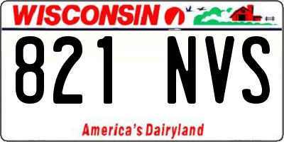 WI license plate 821NVS