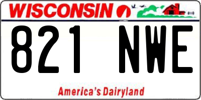 WI license plate 821NWE