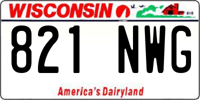 WI license plate 821NWG