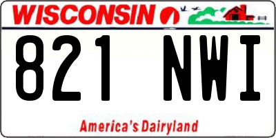WI license plate 821NWI
