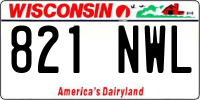 WI license plate 821NWL