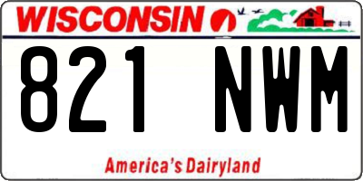 WI license plate 821NWM
