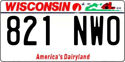 WI license plate 821NWO