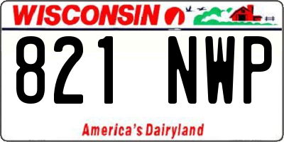 WI license plate 821NWP