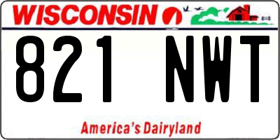 WI license plate 821NWT