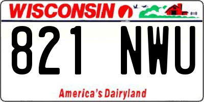 WI license plate 821NWU
