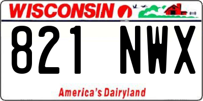 WI license plate 821NWX