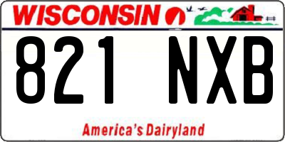 WI license plate 821NXB
