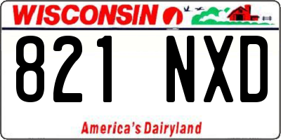 WI license plate 821NXD